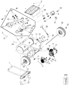Page A Diagram and Parts List for C3151 Type 2 Porter Cable Compressor